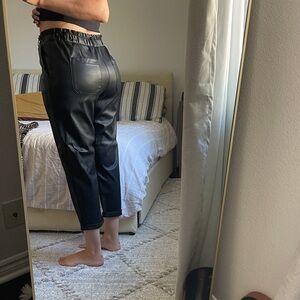 BP Black Faux Leather Joggers